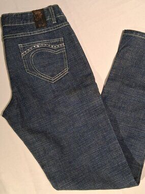 UWD Jeans  Juniors sz 11  Faux gem pocket detail  Dark Wash  Cross-Hatch  Ankle
